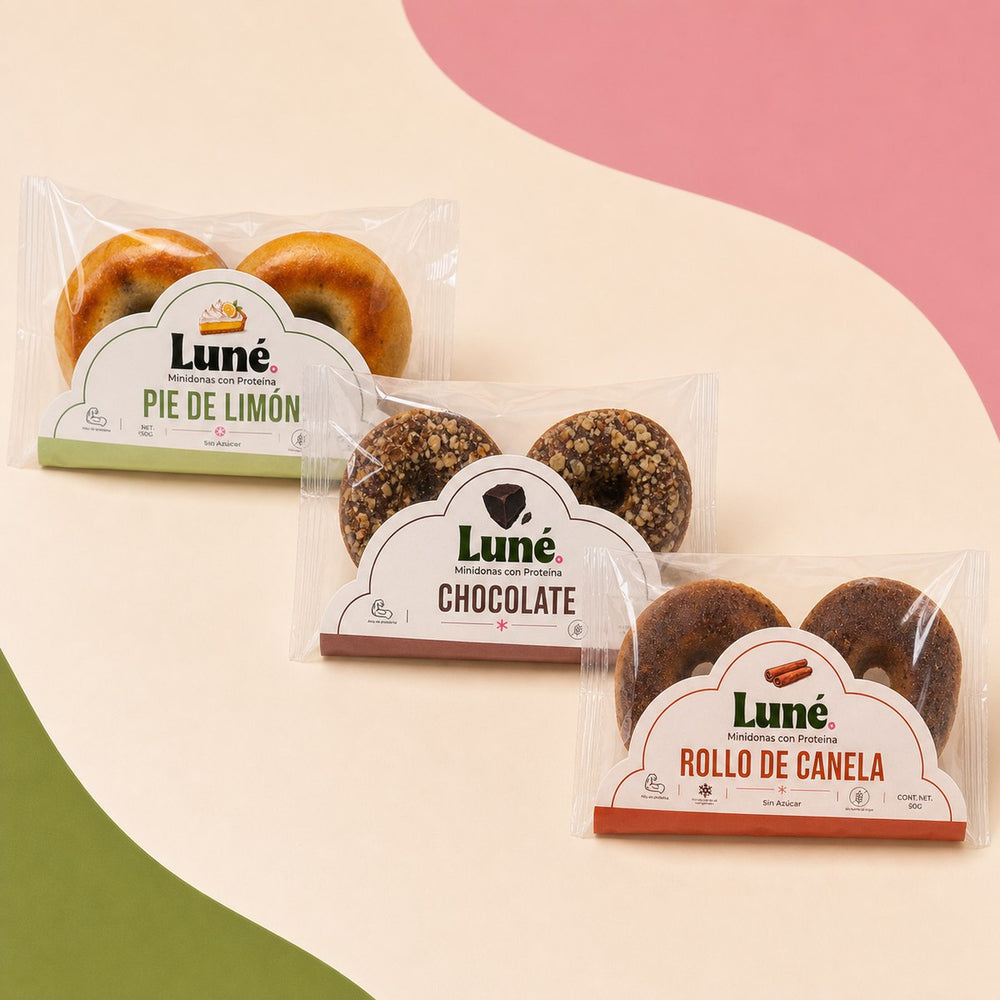Los tres sabores de Luné en fila